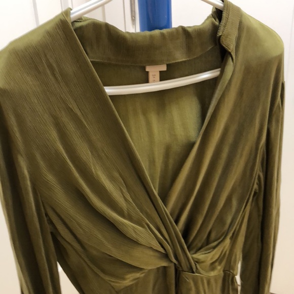Olive Green Shirt Dress - Picture 2 of 2